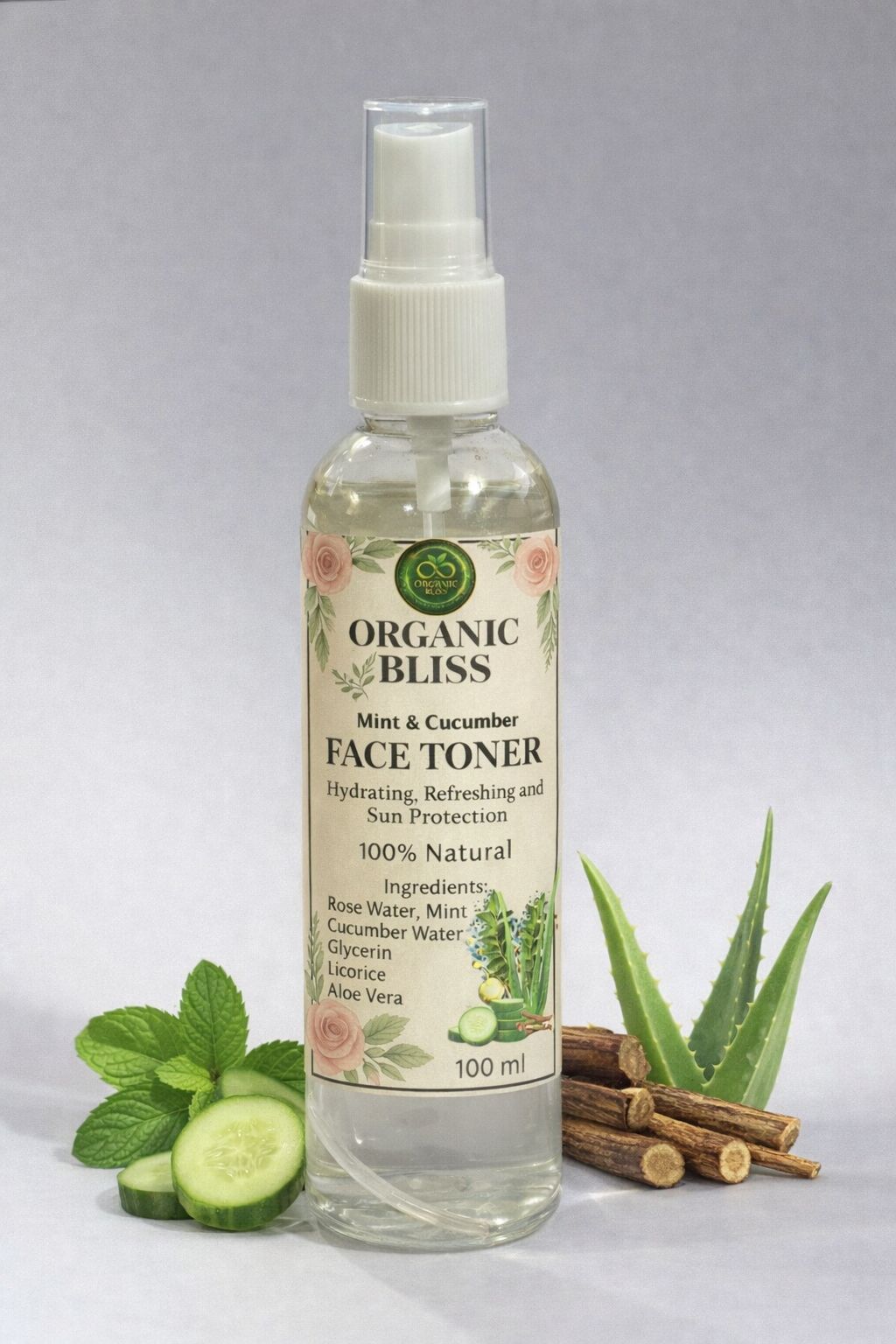 Cucumber mint face toner